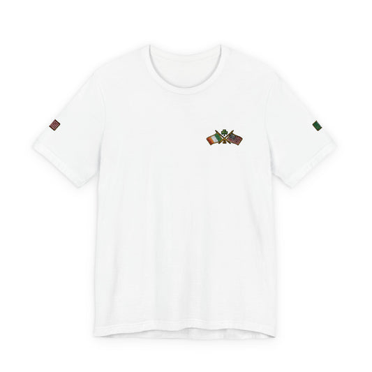 Irish American Pride T-Shirt | Small Chest & Sleeve Patch Design
