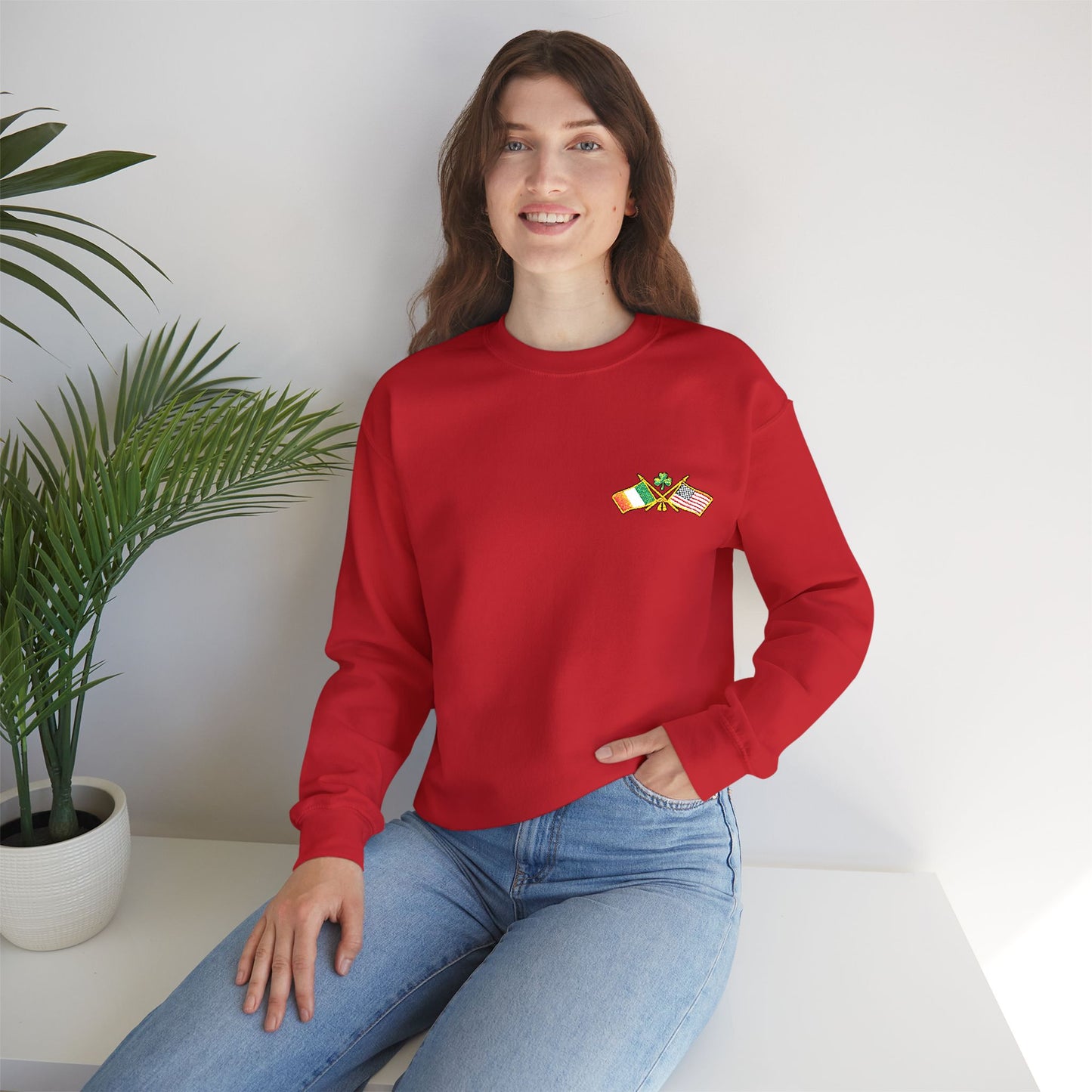 Lucky Irish Clover Leprechaun Stack Crewneck Sweatshirt | St. Patrick's Day