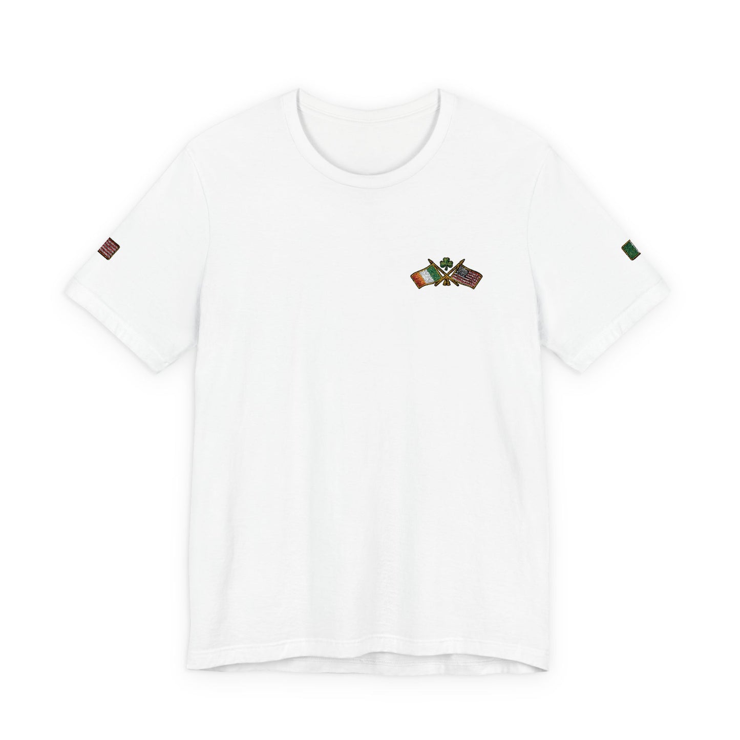 Irish American Pride T-Shirt | Small Chest & Sleeve Patch Design