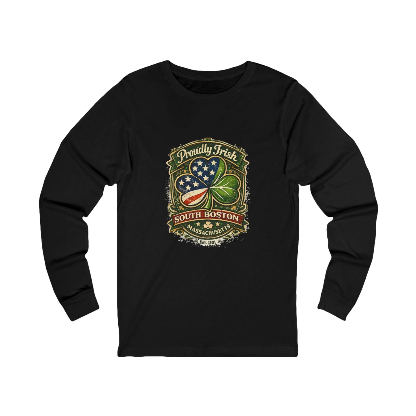 Proudly Irish South Boston Shamrock Graphic Tee | Long Sleeve