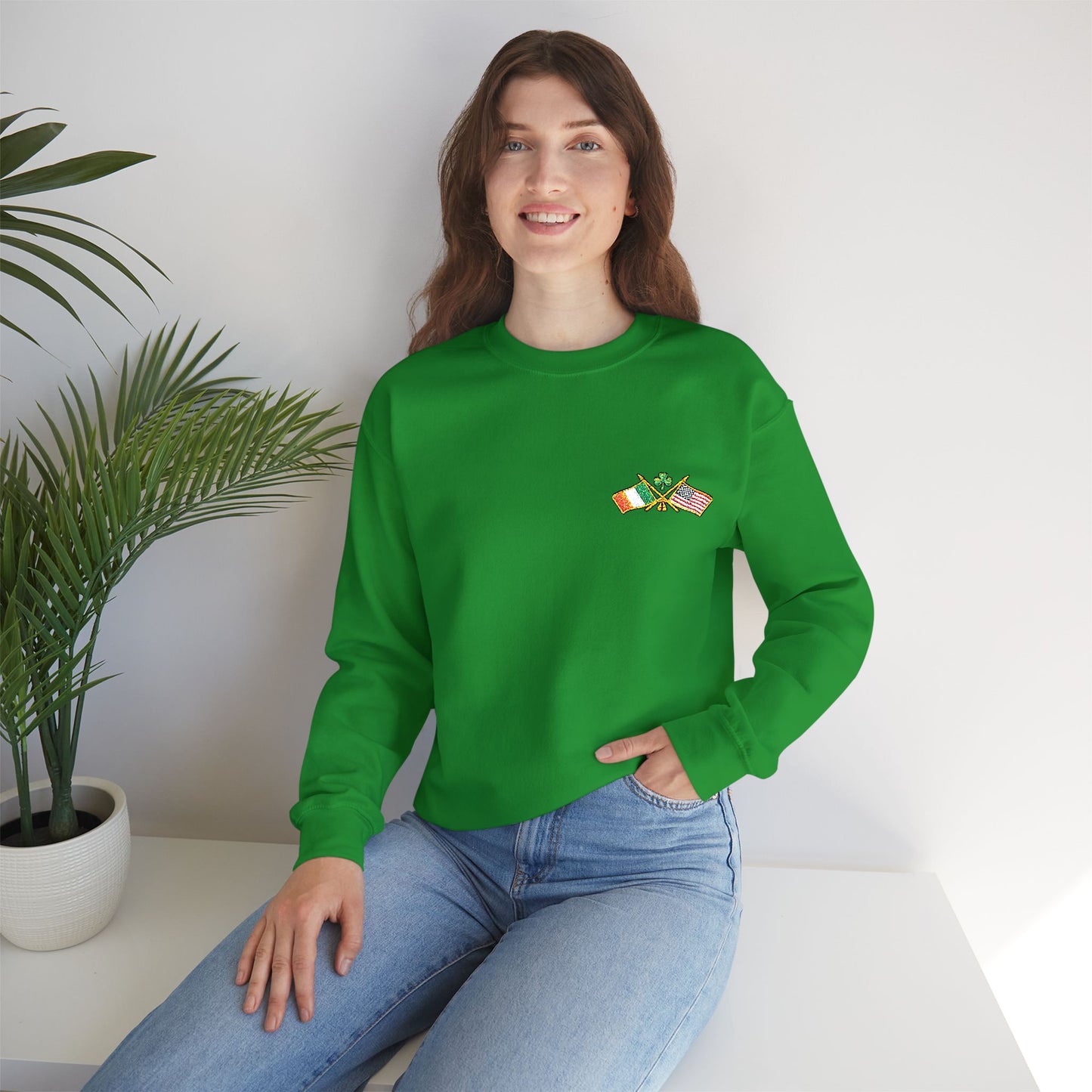 Lucky Irish Clover Leprechaun Stack Crewneck Sweatshirt | St. Patrick's Day